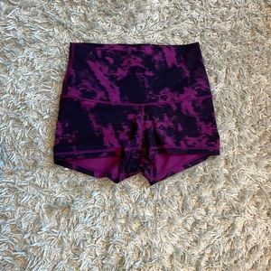 Purple and black lulu lemon biker shorts